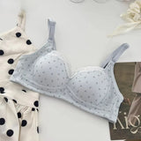 Japa Cherry Blossom Bra Wireless Thin Lace Bralette Small Chest Women Comfortable Breathable Student Underwear Push Up No Steel