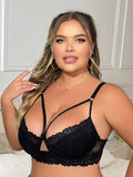 Stainless steel bra summer thin sexy comfortable anti sagging lace bra black gathering 4XL ultra-thin