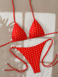 Triangle Halter Thong Bikinis 2026 Women Sexy Swimsuit Dot String Swimwear Female Bathers Bathing Swimming Swim Suit Beachwear