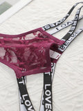 4 pieces of multi colored mother belt hollow out sexy lace low waisted thong hip lifting party underwear C856