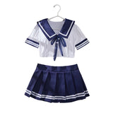 Cosplay Sexy Lingerie Set Women's 2 Piece Nightgown Student Uniform Set Short Top Crotchless Dresses Erotic Bra Nightdress