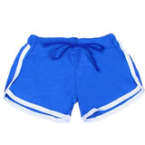 Women Cotton Shorts Yoga Short Pants Summer Fast Drying Sports Pants Contrast Binding Side Split Elastic Waist Casual Shorts