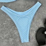 Wrinkled Bandeau High Cut Bikini Women Swimwear Female Swimsuit Two-Pieces Bikini Set Strapless Bather Bathing Suit Swim V3367