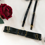 Toucheart 5 Piece Sexy Embroidery Underwear Set for Women Mesh Patchwork See-through Halter Underwear Garters Sexy Lingerie Set