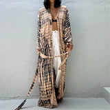 New 10 Colors Printed Long Sleeve With Belt Tunic Beach Cover Up Cover-ups Beach Dress Beach Wear Beachwear Female Women V4521
