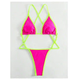 Cikini Summer Beach Women's Contrast Trim Halterneck One-Piece Swimsuit Sexy Swimwear Bathing Suit