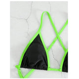 Cikini Summer Beach Women's Contrast Trim Halterneck One-Piece Swimsuit Sexy Swimwear Bathing Suit