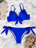 Sexy Knotted Underwired Bra Cup Bikini Women Swimsuit Female Swimwear Two-pieces Bikini Set Push Up Bikinis Bathing Suit Swim