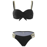 New S - XL Bra Bikini Push Up Swimsuit Female Swimwear Women Two-Pieces Bikini Set With Cup Bather Bathing Suit Swim Lady V2310