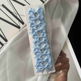 10Pcs/card Grosgrain Ribbon Bows Hair Clips For Girls Small Trailing Bowknots Hairpins Headwear Kids Hair Accessories