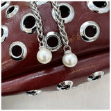 Portable Metal Stud Rivet Shoulder Bag Spicy Girl Chain Y2k Underarm Bag Punk Style Handbag Drawstring Crossbody Bag Daily