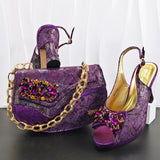 Doershow Lastest Italian Design Fashion Style Ladies Shoes with Matching Bag Set 2026 Nigerian Shoes and Bag Set!  HG1-1
