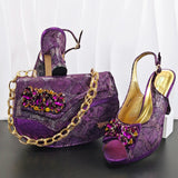 Doershow Lastest Italian Design Fashion Style Ladies Shoes with Matching Bag Set 2026 Nigerian Shoes and Bag Set!  HG1-1