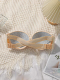 Strapless Push Up Bra Removable Criss Cross Back Invisible Non Slip Underwire Seamless Lingerie For Wedding Dress Party J3439