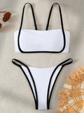 Splicing Mini Micro Thong Bikini Female Swimsuit Women Bandeau Swimwear Two-pieces Bikini Set Brazilian Bather Bathing Suit Swim