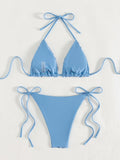 Sexy Sequin Blue Micro Bikini Set Women Shiny Push Up Bra Tie Side Triangle Swimsuit Summer Bathing Suit Holiday Swimwear 2026
