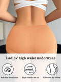 7Pcs/Set Solid Women Seamless Panties High Elastic Basic Boyshort Daily Comfort Female Underwear