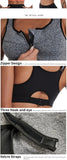 Sports Bra Women Front Zipper Push Up Gym Jogging Crop Tops Female Yoga Fitness Shockproof Vest Sujetadores Sport Bras for Women