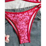 S - XL 2026 Sexy Printed High Leg Cut Bikini Female Swimsuit Women Swimwear Two-Pieces Bikini Set Bather Bathing Suit Swim V8037