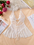 Womens Lace Bodysuit Halter Soft Comfortable Underwear