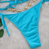 DEKA Brazilian Diamond Bikini Set Women Halter Blue Swimwear Female Swimsuit Bandage Bikini Set  Bathing Suit Swim Beach Wear