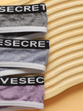 3-piece set of multi-color solid color letter with thong seamless interior antibacterial easy to wash and dry underwear C812
