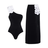 2026 New Retro One Piece Swimsuit Skirt Shoulder Strappy Swimsuit Print Floral Swimwear Women Slimming Bathing Suit Beach Wear
