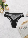 Women's sexy embroidered flower triangle underwear with seamless inner lining antibacterial easy to wash and dry underwear Z412