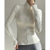 Women's High-End Yoga Fitness Suit Standing Collar Long-Sleeved Sports Jacket for Active Wear And Exercise