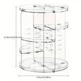 New Transparent Cosmetics Organizer, 360° Rotating - Countertop Rotating Storage Rack, Must-Have for Bathroom/Cosmetic Storage