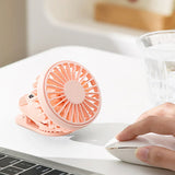 Solar Powered Portable Clip-On Fan Mini Fan Low Noise 3 Adjustable Wind Speeds USB Charging Multi-Functional Clip-On Fan