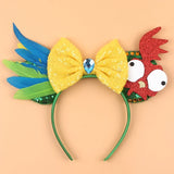 2025 New Style Mickey Minnie Ear Headband Sequin Bows Girl Adult Kids Halloween Party Cosplay Hair Accessories Princess Hairband