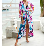 13 Colors Printed With Belt Crochet Knitted Tunic Beach Cover Up Cover-ups Beach Dress Beach Wear Beachwear Female Women K7201