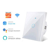 Wifi Smart Light Switch EU 1/2/3Gang Touch Light Switch No Neutral Wire Wall Light Switches Works with Tuya Smart Life App Alexa