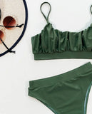 2026 Wrinkled Ruched High Waist Bikini Women Swimsuit Female Swimwear Two Pieces Bikini Set High Cut Bathing Suit Swim Beachwear