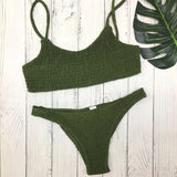 Sexy Wrinkled Butterfly Printed Bikini Female Swimsuit Women Swimwear Two-Pieces Bikini Set Bather Bathing Suit Swim Lady V713