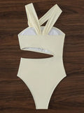 3D Flower Asymmetric Cut Out Women Swimwear One Piece Swimsuit Female High Cut Monokini High Waist Bathing Suit Swim Beachwear