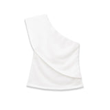 Women's Fashion Casual Off-Shoulder Stylish Top White Top Slim Fit Single Sleeve Casual Blouse For Women Daily Party Wear QHRH