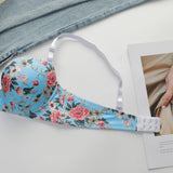 2-Pieces High quality Women's Flower Printed Bra Underwear Set Women's Autumn/Winter New Underwear Underwear Underwear A2173