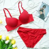 New Style Sexy Bras For Women Lingerie red Female Push Up Underwear Four season collection bra 2-piece set B6005