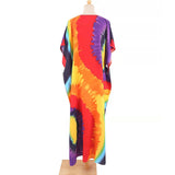 2026 New Colorful Kaftan Tunic Beach Dress Beach Wear Beachwear Beach Cover Up Cover-upsLoose Maxi Dress Female Women V4428