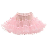 Women's Color Block Ruffled Tulle Skirts Multiple Layers Elastic High Waisted Tutu Skirt Fluffy Halloween Carnival Party Skirts