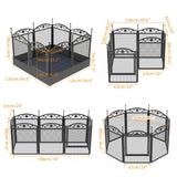 BINGOPAW 8-Panel Heavy Duty Dog Playpen Outdoor Indoor Metal Fence