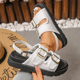 2026 Summer Denim Platform Sandals Women Fashion Buckle Thick Bottom Rome Sandles Woman Plus Size Non Slip Soft Sole Sandalias
