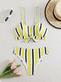 High Waist Bikini 2026 Women Strappy Swimsuit Sexy Striped Swimwear Female Bathers Bathing Swimming Swim Suit Summer Beachwear