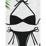 XS - L Halter High Leg Cut Bikini Female Swimsuit Women Swimwear Two-Pieces Bikini Set Strappy Bather Bathing Suit Swim V8276