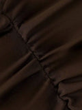 Brown Shaping Fishbone Tube Top Women's Vest Sexy High Waist Slim Fit Fashion Non-Slip Strip Zipper Bustier Bra Solid Color 2C92