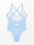 2026 Back Cross Swimsuit Solid Vintage Swimwear Women One-piece Bathing Suit Female Padded Beach Wear Swimming Summer Beachwear