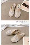 Breathable Mesh Linen Slippers For Women Summer Flat Shoes Anti-slip Female Indoor Outdoor Slides Office Lady Walking Sandals