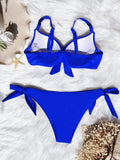 Sexy Knotted Underwired Bra Cup Bikini Women Swimsuit Female Swimwear Two-pieces Bikini Set Push Up Bikinis Bathing Suit Swim